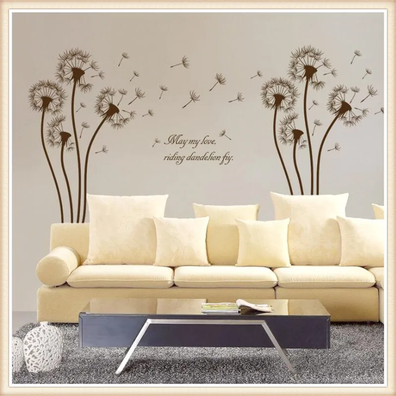 

Vivid Dandelion green wall sticker living room bedroom wall decoration modern art mural home decoration accessories