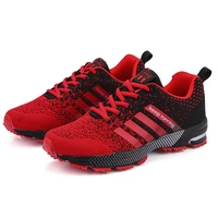 big size 47 black red summer breathable mens running shoes unisex outdoor athletic race sneakers comfy lace womens sport shoes