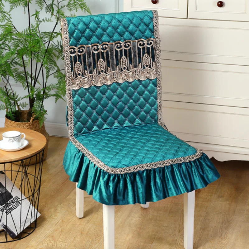 

European Style Soft Texture Chair Cover Fashion Comfortable High Quality Pleated Hem Cloth Made Modern Simple Design Chair Cover