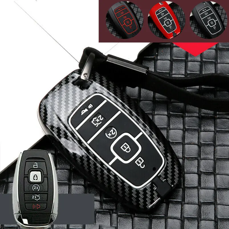 

Carbon Fiber Car Key Cover For Ford Fusion Mondeo Mustang Explorer Edge EcoSport For Lincoln Mondeo MKC MKZ MKX Key Case For Car
