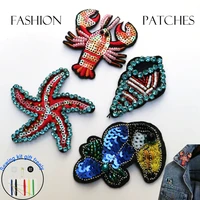3d animal beaded patches for clothing sew on patch decorative parches bordados para ropa embroidery applique clothing