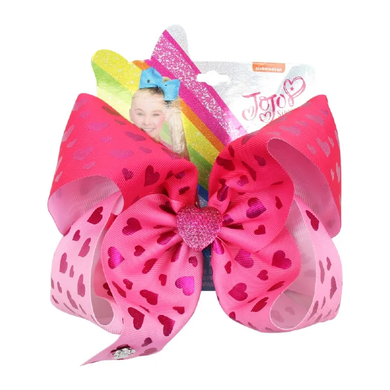 

7‘’ JOJO Bow Valentine's Day Bows Hair Clips Heart Print Jumbo Jojo Siwa Hair Barrettes Party Gift Hair Accessories Headwear