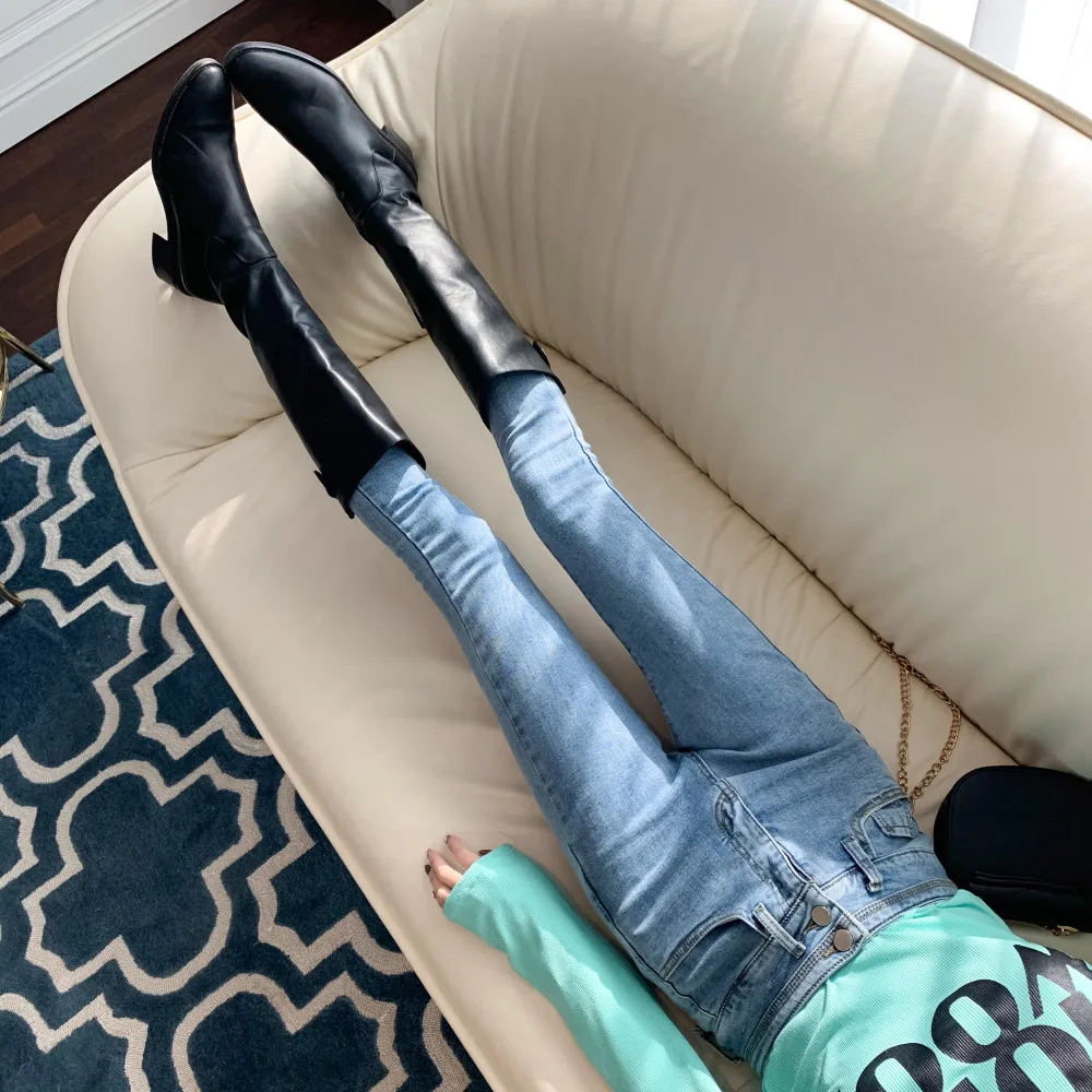 

Korean Style Vintage Skinny Jeans Woman High Waist Slim Stretch Streetwear Tight Jeans Casual Pencil Denim Trousers 2021 New