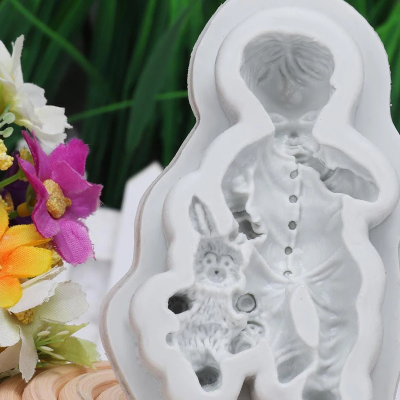 3D Барби Форма Кукла Кролик мальчик силиконовые формы для выпечки кекс Шоколадный