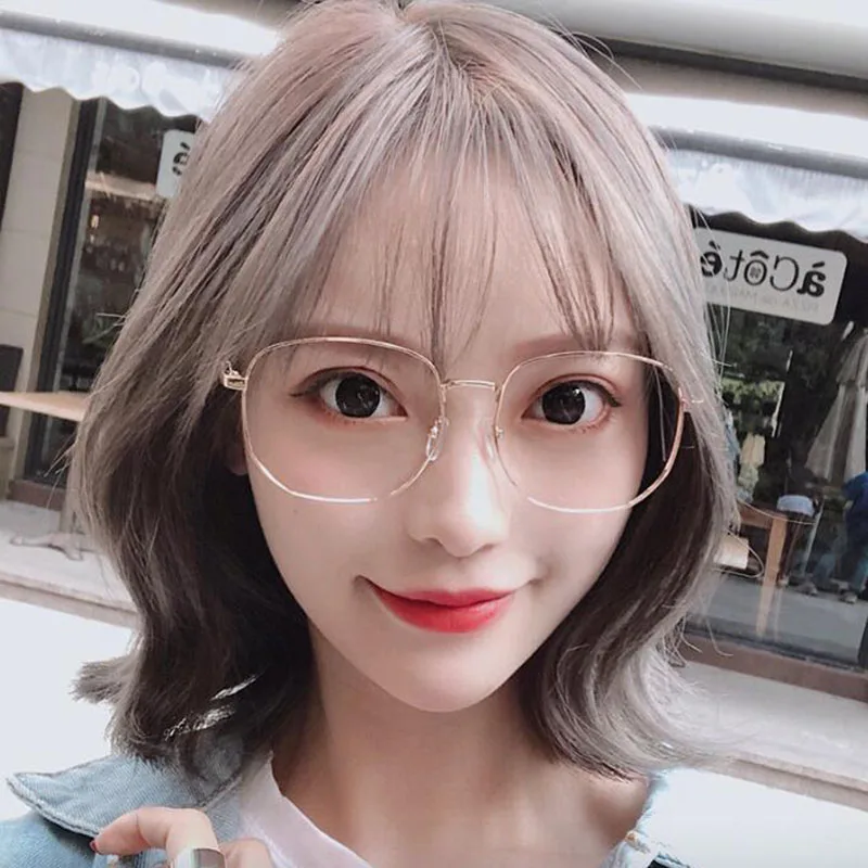 Anti Blue Light Metal Glasses Women Big Frame Spectacles Photochromic Eyeglasses Prescription 0 -0.5 -1.0 -1.5 -2.0 To -6.0 | Аксессуары