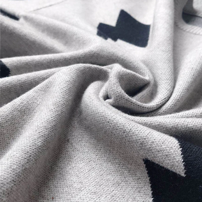 

MilaLit 2020 Spring Autumn Pullover Sweater Pink Khaki Gray Loose Commuting Printing Cotton Blending Sweaters for Girl Woman