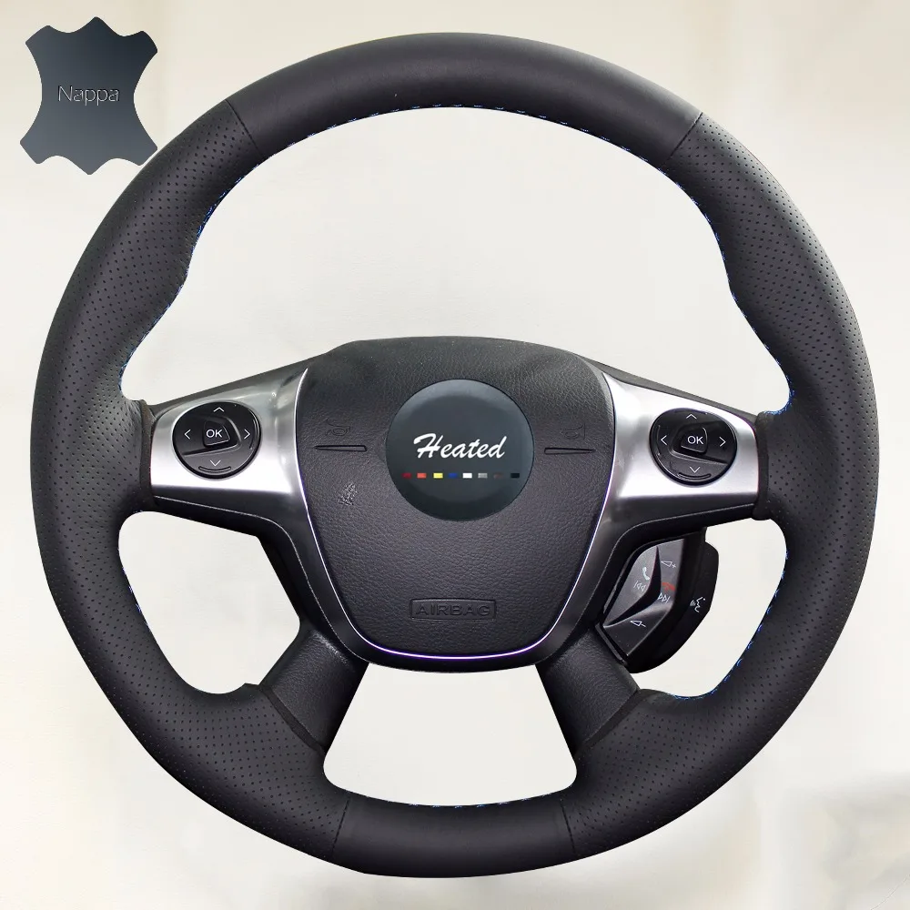 Наппа Авто Руль Обложка для Ford Focus 3 2012 2014 Kuga Побег 2013 2016 Тюнинг автомобилей кос на