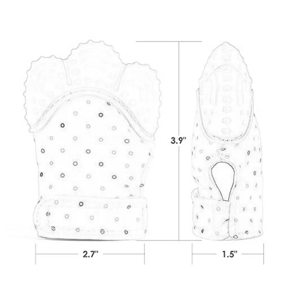 

Baby Teething Mitten Soft Food-Grade Silicone Teether Handy Teething Mitt Toy For Self-Soothing For 318 Month Infants