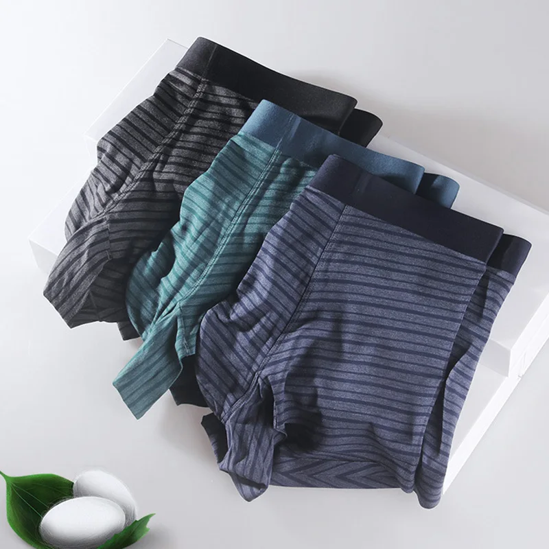 

Ультратонкие трусы-боксеры из модала, мягкие мужские боксеры, дышащие, в полоску, гладкие, однотонные, мужское нижнее белье