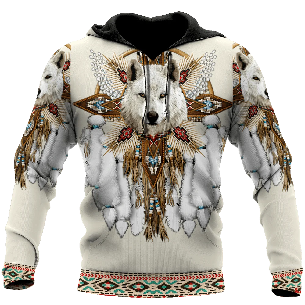 Мужские и женские толстовки с объемным рисунком родного индийского волка