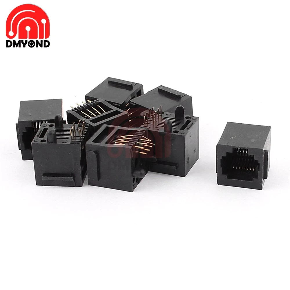 10 шт. RJ45 металлический 8-контактный гнездовой разъем печатной платы под прямым