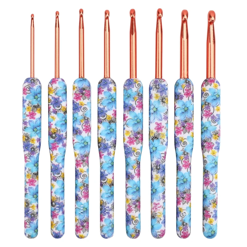 

8pcs Crochet Hooks Set with Polymer Clay Handle DIY Craft Making Crochets Hook Accessories Gift for Women Girls
