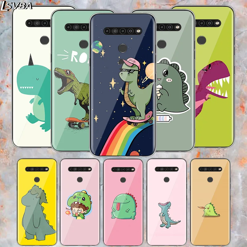 

Cute Cartoon Dinosaur For LG V60 V50S V50 G8X G8S G8 G7 ThinQ 5G K61 K51S K41S K30 K20 2019 Q60 Q9 Soft Phone Case
