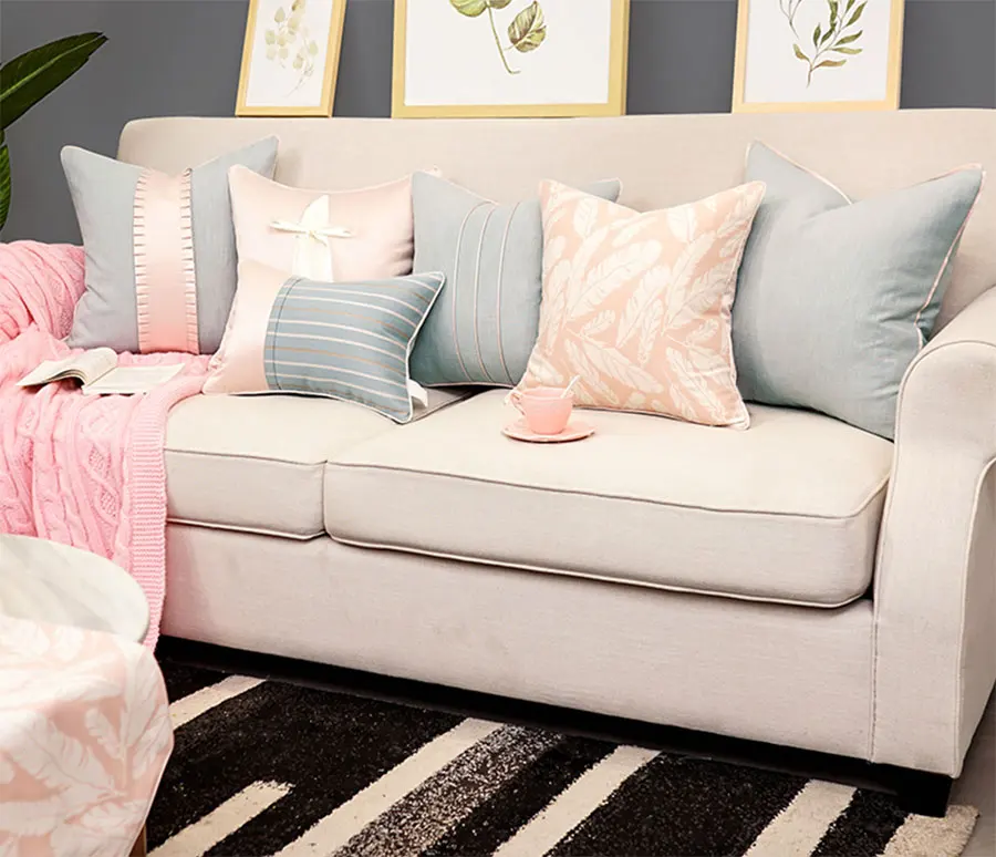 Романтическая розовая синяя подушка для принцессы/Чехол almofadas однотонная