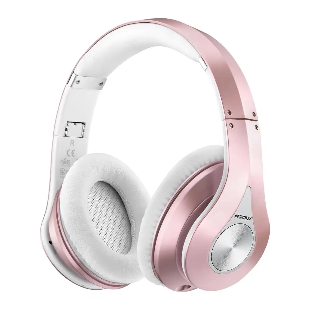 Rose Gold Mpow лучшие 059 наушники беспроводные Bluetooth 4,0 наушники Встроенный микрофон мягкие наушники шумоподавление стерео гарнитура для телефонов - Цвет: Rose Gold