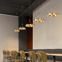 modern led luxury chandelier nordic crystal ring restaurant lighting creative minimalist bedroom kitchen island pendant lights