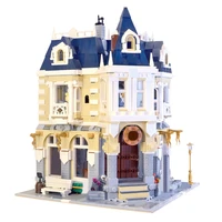 moc street attractions castle modern view costume shop compatible creative building block model educational brick childrens toy