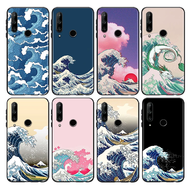 

The Big Wave of kanagawa Silicone Cover For Huawei Honor 8S 2019 8C 8X Max 8A 2020 Prime 8 7S 7A Pro RU 7C Black Phone Case