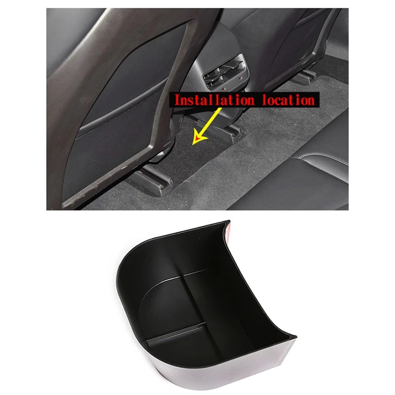 

Car Accessories for Tesla Model 3 2016-2019 ABS Black Car Rear Storage Box Two-Row Sundries Storage Box Car Storage Box