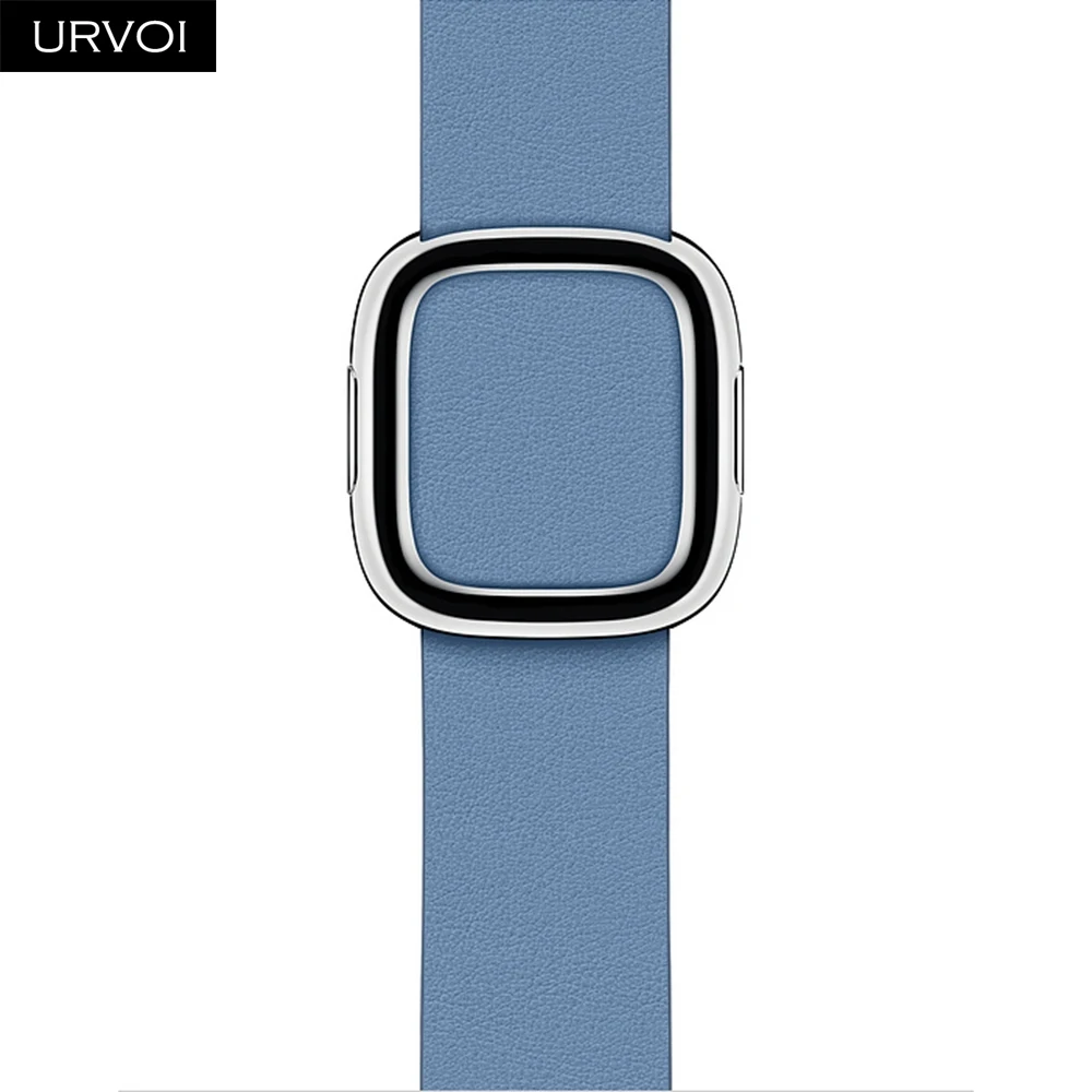 Cornflower Современная Пряжка URVOI для apple watch 5, 4, 3, 2, ремешок 40 мм, ремешок для iwatch, мягкий гладкий верх, зернистая кожа, удобная на ощупь, новинка - Цвет ремешка: Cornflower
