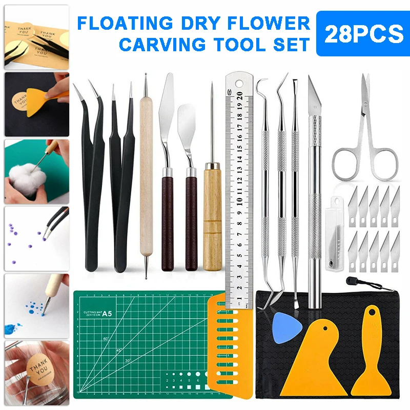 

28 Pieces/set Craft Vinyl Weeding Tools Set Basic Vinyl Tool Silhouettes Cameos Lettering DIY Accessories Handmade Tool
