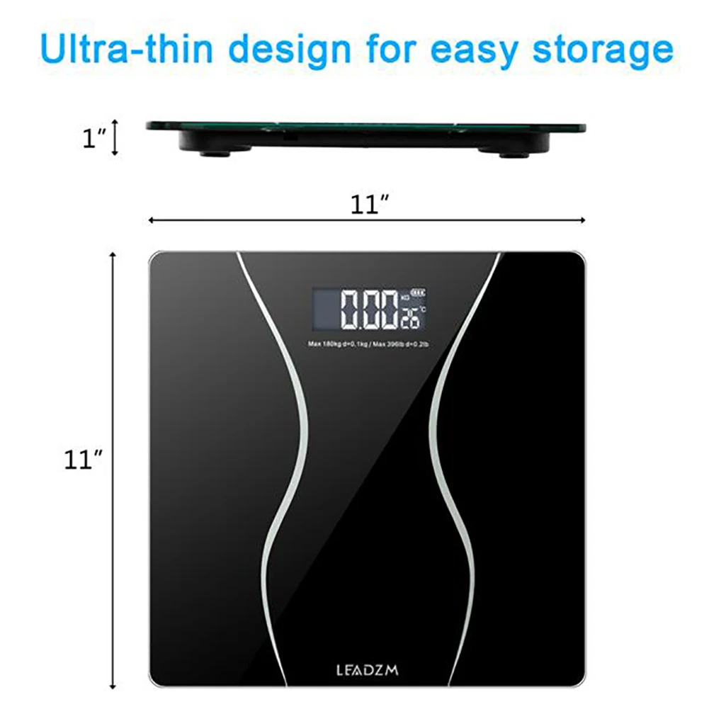 

Body Fat Scale Smart Wireless Digital Bathroom Weight Scale Body Composition Analyzer With Smartphone App 180Kg/0.1kg