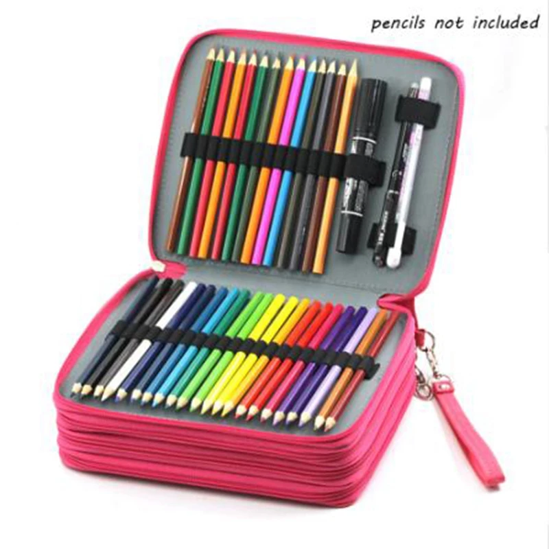 Большой Вместительный чехол из искусственной кожи с 168 слотами многослойный