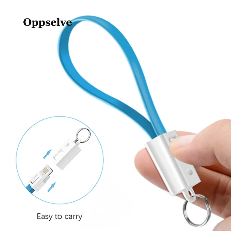 

Keychain USB Cable Fast Charging Micro USB Type C Data Cable For Samsung S20 S10 Huawei P40 P30 Xiaomi 11 10 Type-C Wire Cord