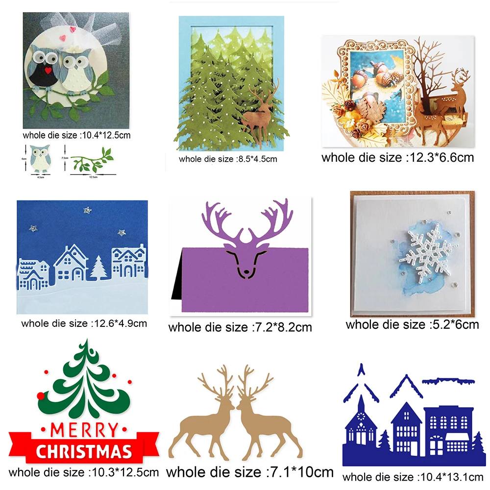 

Christmas Tree Elk Snowman 2021 New metal cutting die diy photo album scrapbook card making stamp embossing decoration mould