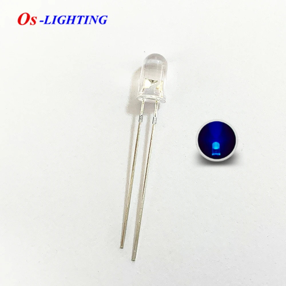 

100PCS F5 5MM PURPLE UV LED Light Emitting Diode Transparent WATER CLEAR Lamp SHORT PIN 20mA 3V Indicator