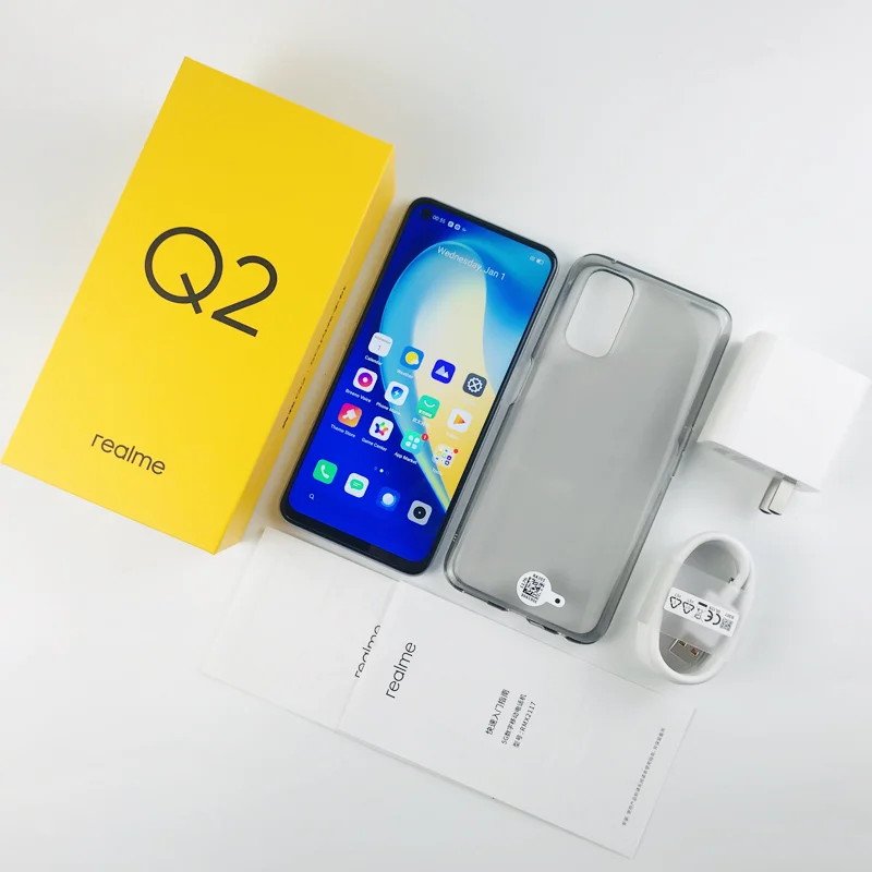 

realme Q2 5G 6GB 128GB Dimensity 800U Octa Core Mobile Phone 6.5'' 120Hz Fullscreen 5000mAh Battery 30W Fast Charger 48MP Camera