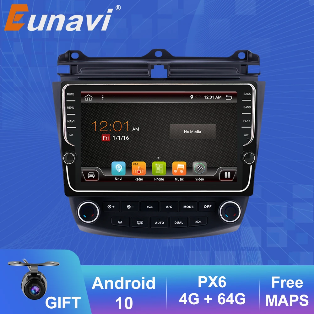 Автомагнитола Eunavi 2 din Android для Honda Accord 7 2003-2007 автомобильное стерео GPS аудио 4 ГБ 64