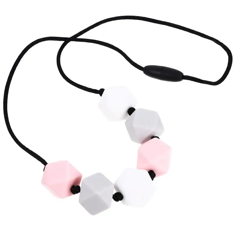 

Baby Teething Necklace Safety Silicone Beads Nursing Necklace Chewable Teether