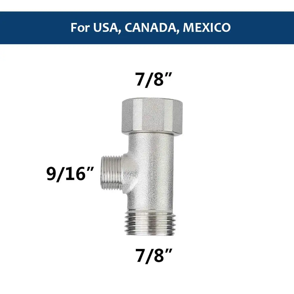 Металлический латунный Т-образный соединитель адаптера для сиденья унитаза биде