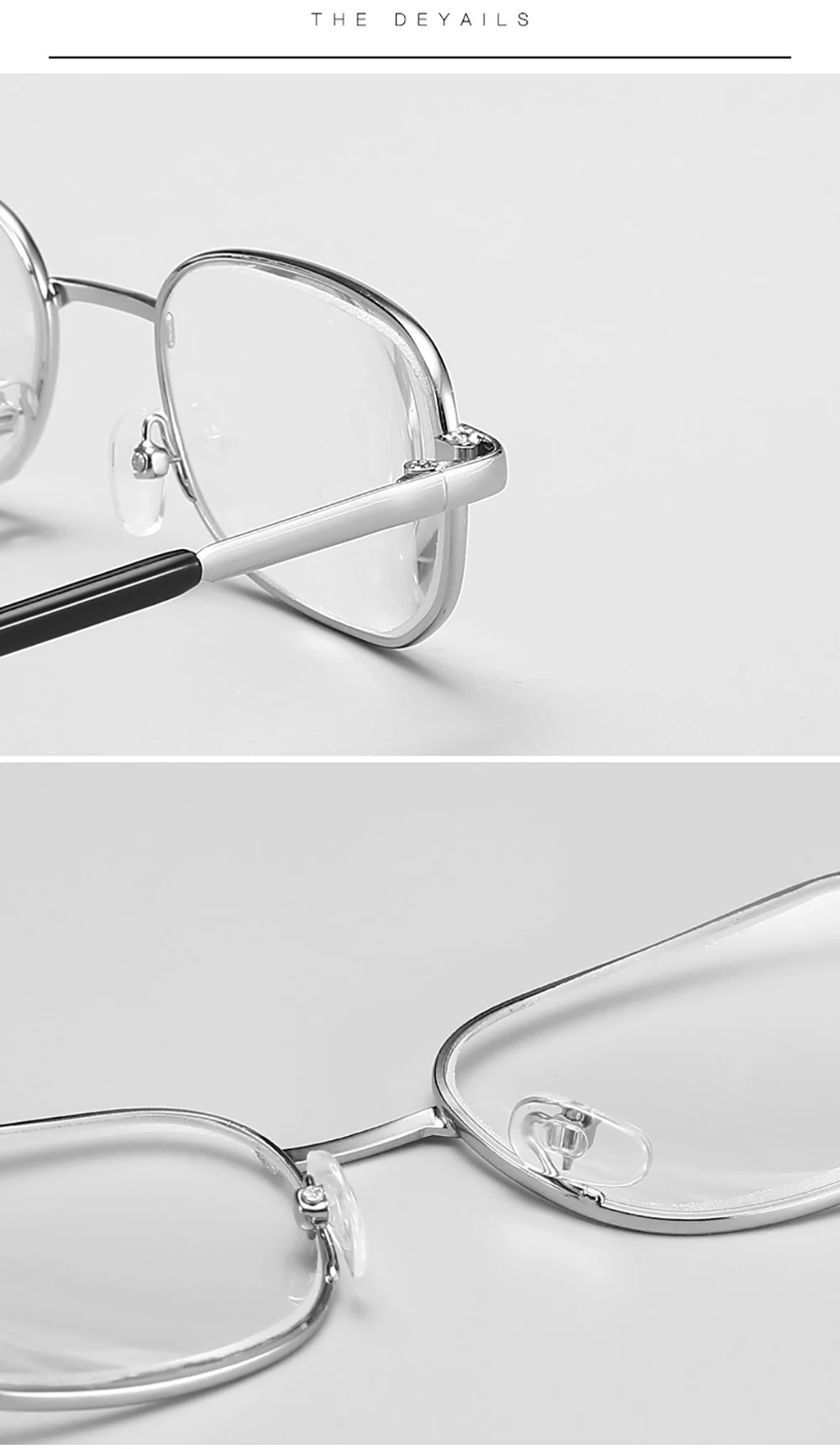Kann Blume Retro Platz Anti-Scratch Lesebrille Für Männer Presbyopie Brillen Mit Glas Linsen Metall Hyperopie Brillen + 3,5 – Detail 6