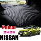 Для Nissan Pulsar C13 2014 2015 2016 2017 2018 искусственная кожа багажнике автомобиля коврик ковер хвост Коврики для багажника коврик подкладка для сапог Nissan Tiida