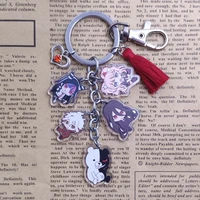 danganronpa trigger happy havoc acrylic tassels classic anime cute bohemia keychain for bag car women men jewelry key ring