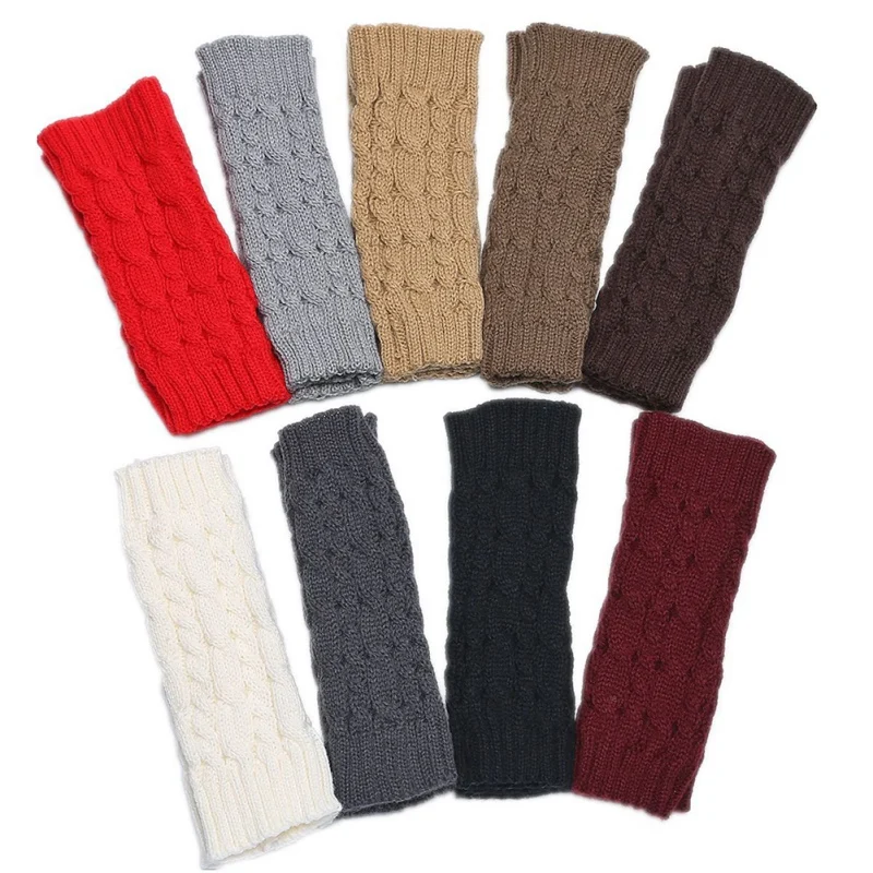 1 пара женские вязаные перчатки без пальцев на осень/зиму | Аксессуары для одежды