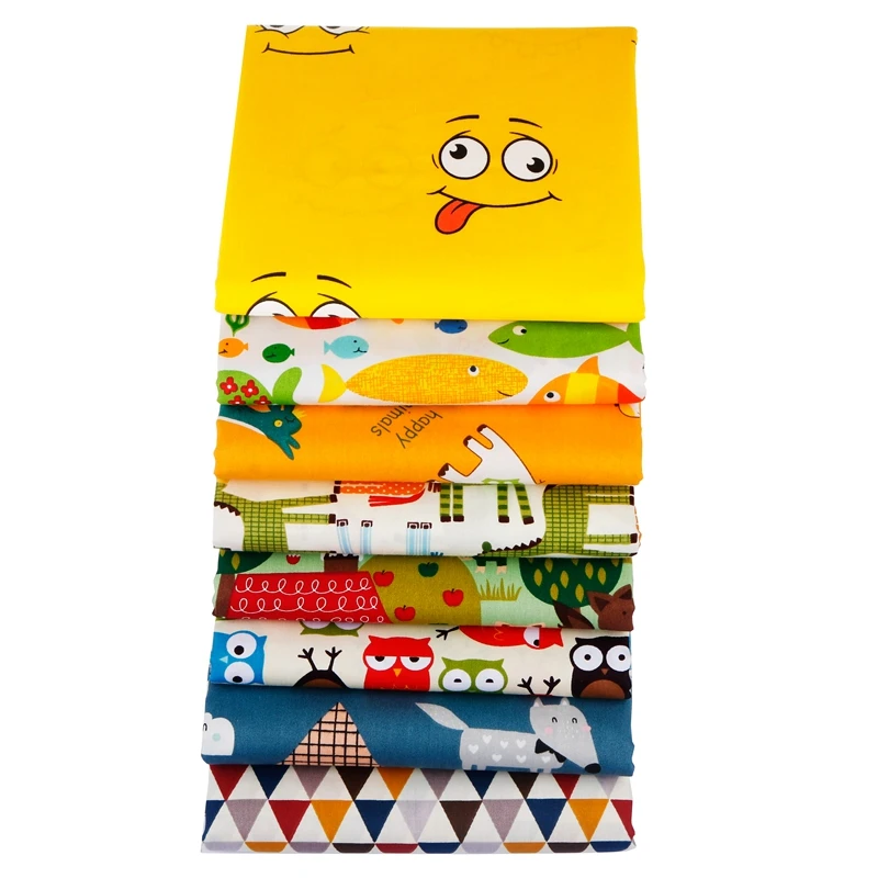 Ткань с мультяшным принтом хлопковая саржевая ткань для DIY одежда малышей и детей