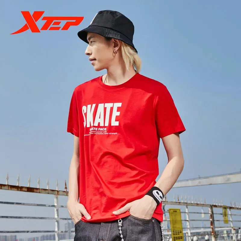 Мужская футболка с коротким рукавом Xtep летняя дышащая для бега буквенным принтом