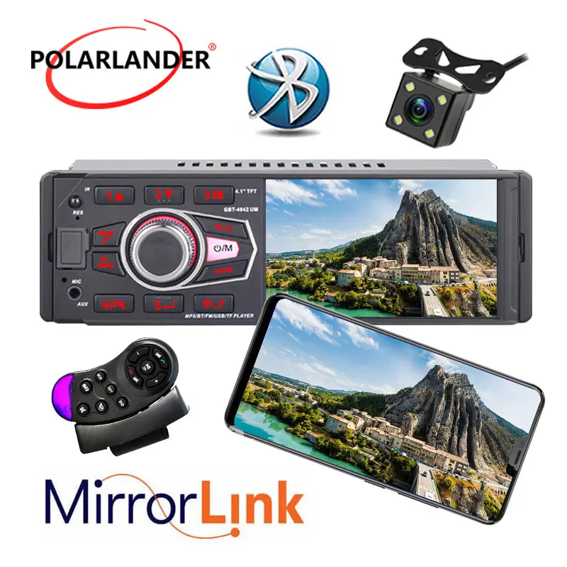 1 Din автомагнитола HD 1080P экран Камера заднего вида FM/USB/AUX in/SD Bluetooth 4 дюймов MP3 плеер