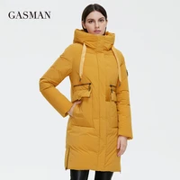 gasman 2021 new women coat fashion brand womens winter down jacket parka warm outwear female black patchwork thick jackets 020