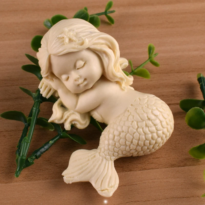 

Sleeping Mermaid Turned Sugar Silicone Mold Aromatherapy Plaster Mold