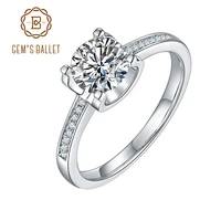gems ballet 925 sterling silver moissanite wedding ring for women petite milgrain engagement ring with moissanite diamonds