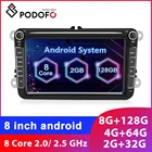 Автомагнитола Podofo, мультимедийный плеер на Android, с GPS, для VWVolkswagenGolfPoloTiguanPassatb7b6SEATleonSkodaOctavia, типоразмер 2 Din