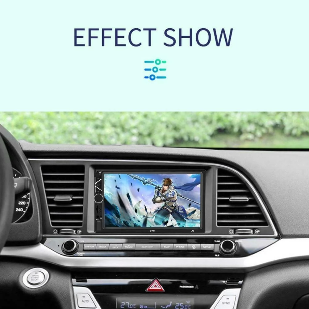 7 дюймов 2 Din автомобиль в тире стерео аудио FM радио Bluetooth зеркальная поверхность