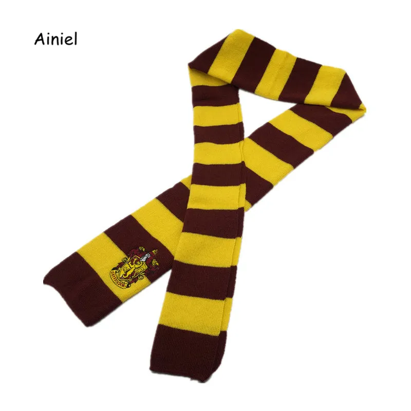 Gryffindor scarf Айниель Хогвартс школьный шарф для косплея Гермионы грэнджер Костюм Гриффиндор Слизерин Hufflepuff Ravenclaw шарф шейный платок шарф - Цвет: Gryffindor scarf