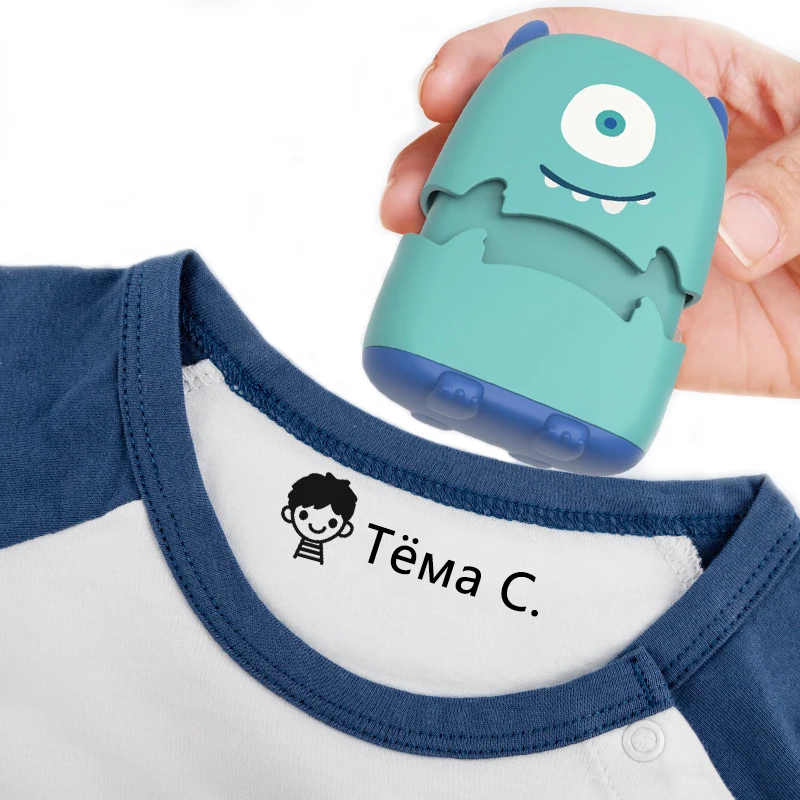 Nombre del bebé sello personalizado-regalo para los niños sello estudiante ropa capítulo no se descolora fácilmente seguridad lindo monstruos de juguete