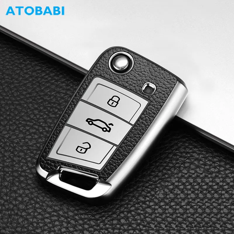 ТПУ чехол для ключа автомобиля VW Volkswagen Golf 7 GTI R MK7 SEAT Leon Ibiza Skoda Octavia отделка из