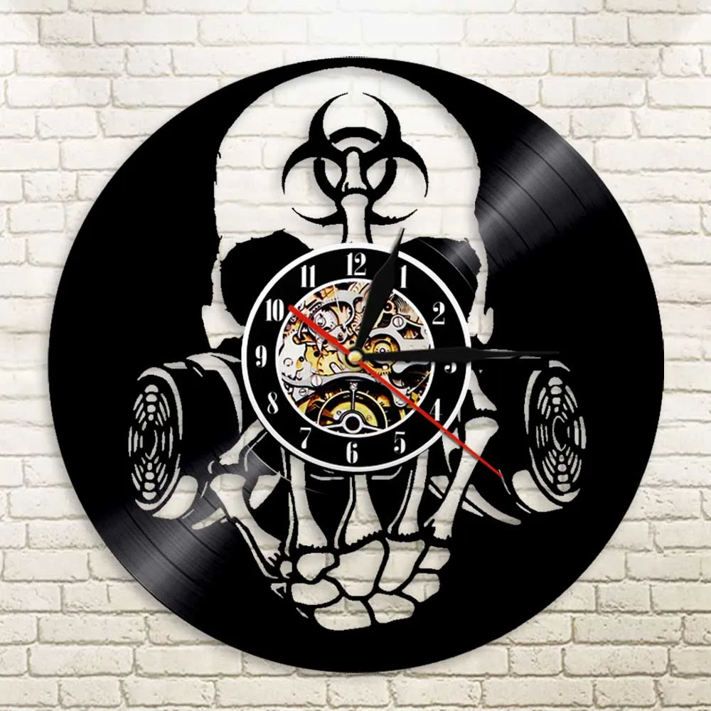 Настенные часы с ядовитыми биогазанами противогаз маска зомби Череп виниловая